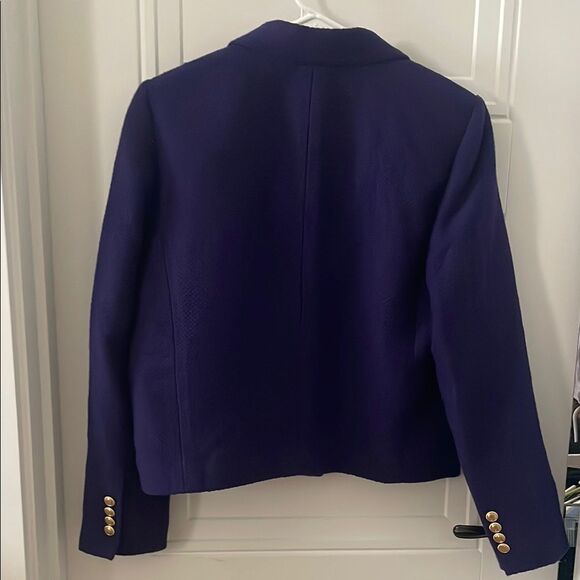 Ann Taylor Cotton Blend Tweed Purple Cropped Jacket - Picture 5 of 5